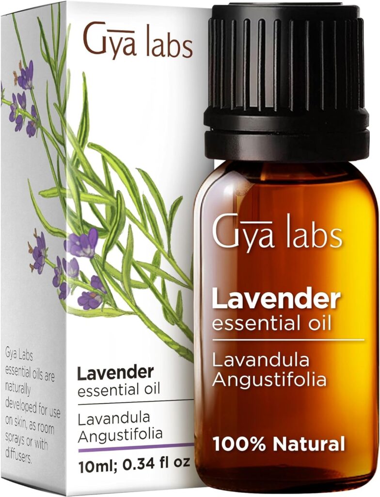 Gya Labs Lavender Essential Oil for Diffuser - 100% Natural Lavender Oil for Skin, Lavender Oil Essential Oil for Hair  Massage - 100% Pure Aromatherapy Oils (0.34 fl oz)